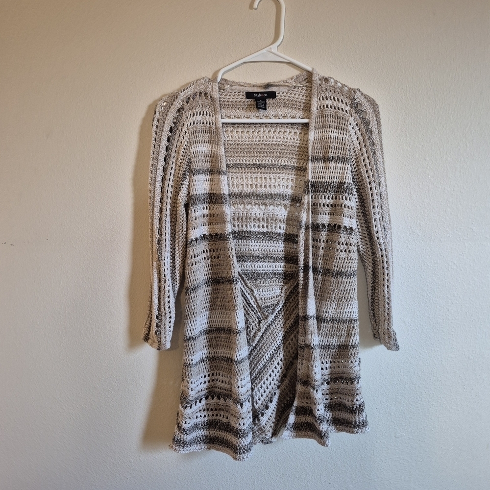 Style & Co. Neutral Toned Open-Front Cardigan